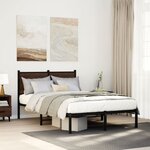 vidaXL Cadre de lit en métal sans matelas chêne marron 120x200 cm
