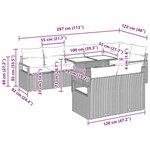 vidaXL Ensemble de canapé de jardin 9 Pièces Noir 100 x 55 x 73 cm