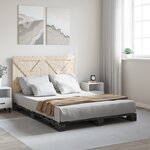 vidaXL Cadre de lit sans matelas gris 160x200 cm bois de pin massif