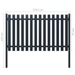 vidaXL Panneau de clôture Anthracite 174 5x75cm Acier enduit de poudre