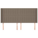 vidaXL Tête de lit avec oreilles Taupe 203x16x118/128 cm Tissu