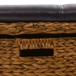 Banc banquette avec 2 paniers jacinthe d'eau 71 x 40 x 42 cm marron 02_0010822
