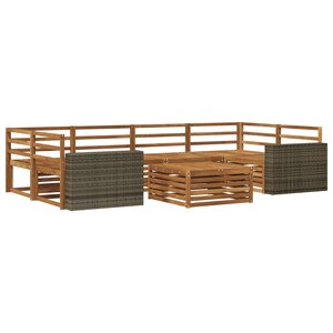 vidaXL Ensemble de canapés d'extérieur 7 pc Naturel