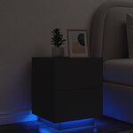 vidaXL Armoire de chevet avec lumières LED noir bois d'ingénierie