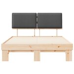 vidaXL Cadre de lit avec tête de lit rembourrée Gris foncé