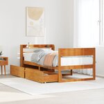 vidaXL Cadre de lit sans matelas cire marron 75x190 cm bois pin massif