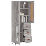 vidaXL Buffet haut Sonoma gris 69 5x34x180 cm Bois d'ingénierie
