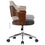 vidaXL Chaise pivotante de bureau Noir Bois courbé et similicuir