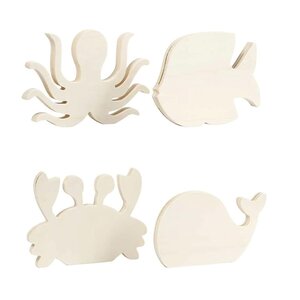 Animaux marins en bois à décorer 16 cm