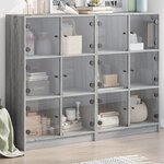 vidaXL Bibliothèque avec portes sonoma gris 136x37x109 cm