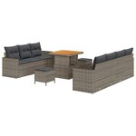 vidaXL Ensemble de canapé de jardin 10 Pièces Gris 80 x 80 x 71 cm