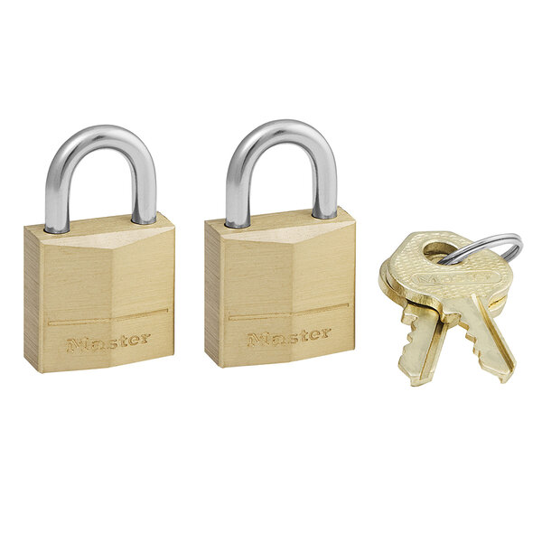 Lot de 2 Petits Cadenas à Clé en Laiton  Doré  3 4 x 2 x 1 cm