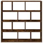 vidaXL Étagère cube murale 12 compartiments chêne fumé bois ingénierie