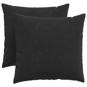 vidaXL Coussins de canapé 2 Pièces Noir 50 x 50 cm