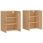 vidaXL Armoires murales 2 Pièces chêne sonoma bois d'ingénierie