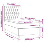 vidaXL Sommier à lattes de lit matelas LED Vert foncé 90x200cm Velours