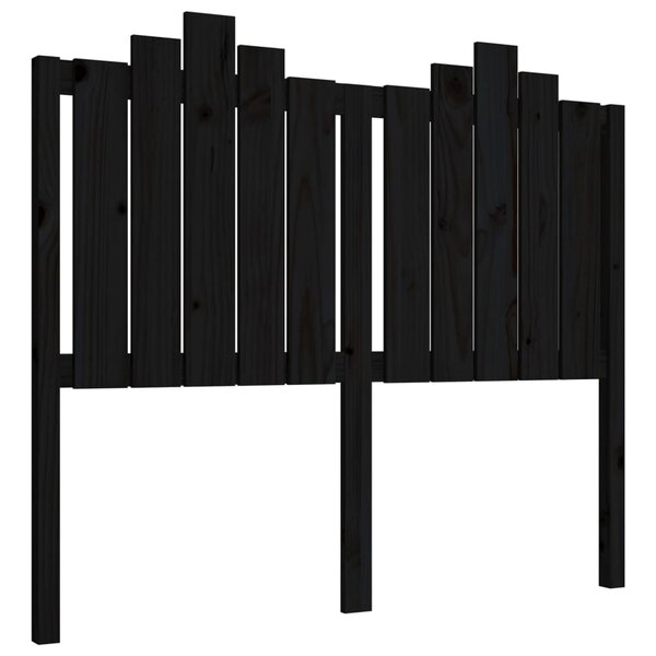 vidaXL Tête de lit Noir 126x4x110 cm Bois massif de pin
