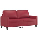 vidaXL Ensemble de canapés 2 Pièces et coussins Rouge bordeaux Similicuir