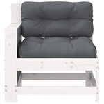 vidaXL Canapé de jardin accoudoir avec coussin blanc bois massif pin
