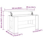 vidaXL Table basse chêne artisanal 101x49x52 cm bois d'ingénierie