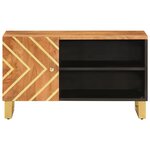vidaXL Meuble TV marron et noir 80x31 5x46 cm bois massif de manguier