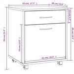 vidaXL Armoire roulante Sonoma gris 45x38x54 cm Bois d'ingénierie