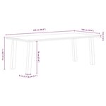 vidaXL Table à manger marron clair bois de chêne massif rectangulaire