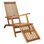 vidaXL Chaise de terrasse avec repose-pied Bois d'acacia solide