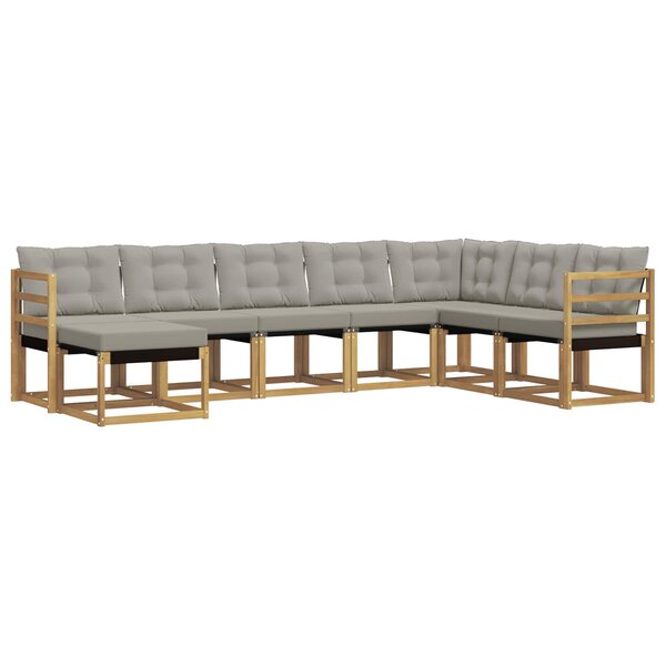 vidaXL Ensemble de canapés d'extérieur 8 Pièces Blanc et gris clair