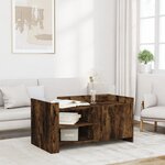 vidaXL Table basse chêne fumé 100x50x50 cm bois d'ingénierie