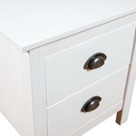 vidaXL Tables de chevet Hill 2 Pièces Blanc 46x35x49 5 cm Bois pin solide