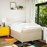 vidaXL Sommier à lattes de lit avec matelas crème 120x190 cm tissu