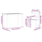 vidaXL Ensemble de salle à manger pour jardin 3 Pièces Marron