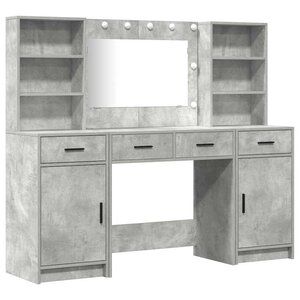 vidaXL Ensemble de Coiffeuse 3 Pièces Gris béton 78.5 x 41 x 135 cm