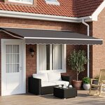 vidaXL Cadre de store manuel avec LEDs Blanc et anthracite 5 × 3 5 m