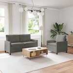 vidaXL Ensemble de Canapés 2 Pièces Gris clair Tissu