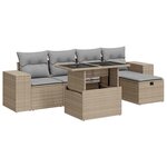 vidaXL Salon de jardin avec coussins 6 Pièces beige résine tressée