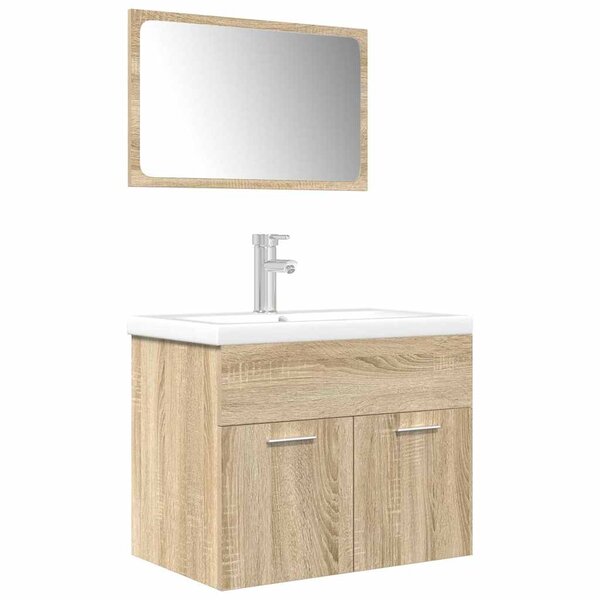 vidaXL Ensemble de meubles de salle de bain 3 Pièces chêne sonoma