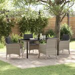 vidaXL Ensemble de salle à manger pour jardin 5 Pièces Gris clair