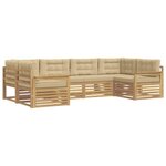 vidaXL Ensemble de canapés d'extérieur 6 pc Blanc et Beige