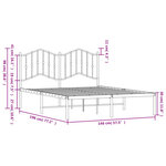 vidaXL Cadre de lit métal sans matelas et tête de lit blanc 140x190 cm