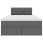 vidaXL Lit avec rangement et matelas Gris foncé 120 x 200 cm