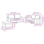 vidaXL Ensemble de canapés 3 Pièces avec coussins Noir Tissu