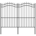 vidaXL Clôture de jardin avec sommet de lance Noir 222 cm