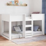 vidaXL Cadre de lit surélevé Blanc 76 5 x 200 cm Bois d'ingénierie