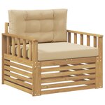 vidaXL Canapé d’extérieur Polyester Blanc et beige
