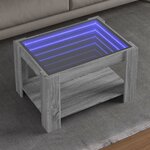 vidaXL Table basse avec LED sonoma gris 73x53x45 cm bois d'ingénierie