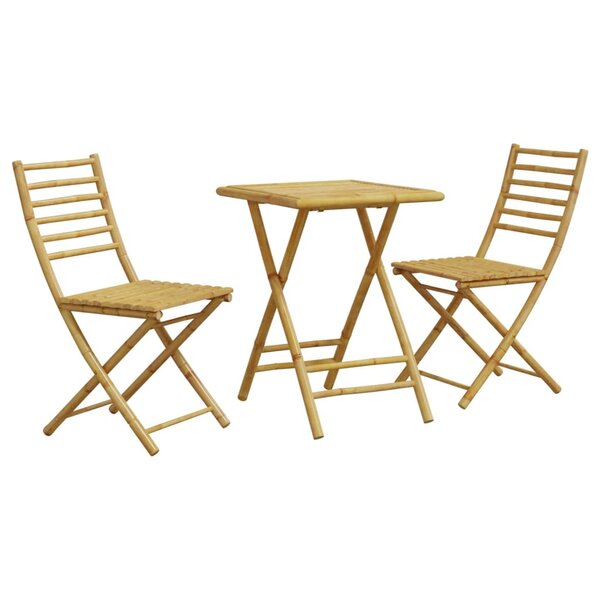 vidaXL Ensemble de bistro 3 Pièces bambou