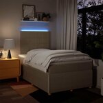 vidaXL Sommier à lattes de lit avec matelas Crème 120x200 cm Tissu
