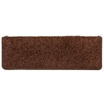 vidaXL Tapis d'escalier 10 pièces 65 x 21 x 4 cm Marron Bord rectangulaire